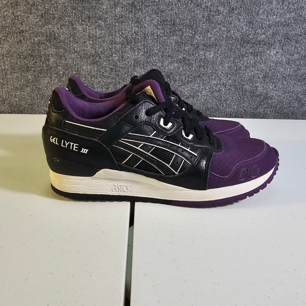 ASICS Gel-Lyte III Black Purple H5V0L-9090 Men's Size 7.5 NWOB Split Tongue‎